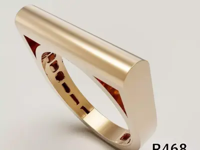 Minimal Architectural Bar Top Ring 3D print model