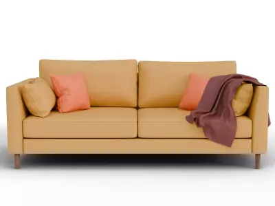 Modern 2-Seater Fabric Sofa 3D model