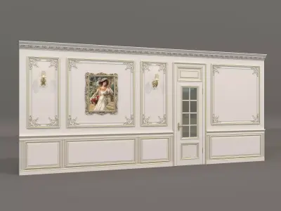Wall Molding in Classic French style 45 3D model