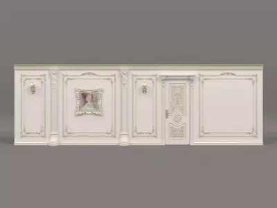 Wall Molding in Classic French style 48 3D model