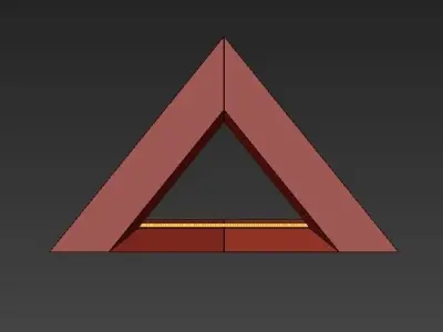 Prismatic triangular shape with triangle in middle 3D model