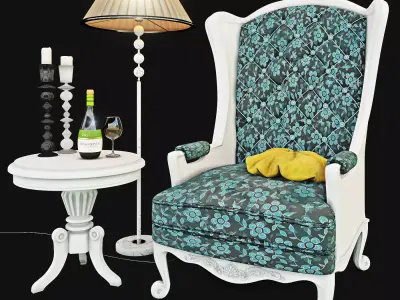 Armchair with decor 5 3D model