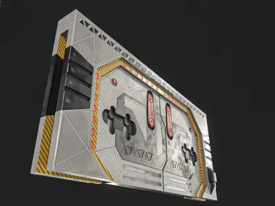 Sci-Fi Door Low-poly 3D model