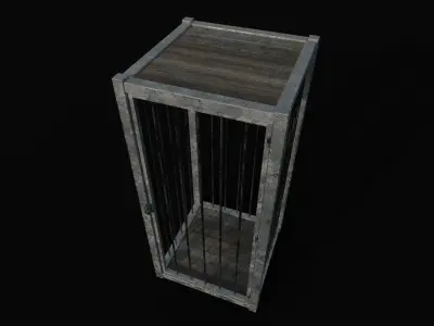 Old metal cage 3D model Low-poly 3D model