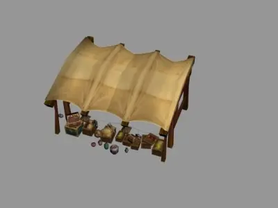 old market Low-poly 3D model