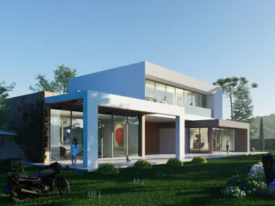 villa Low-poly 3D model