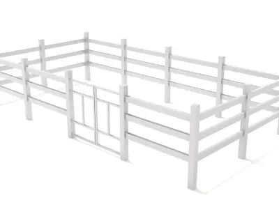 white fence  3D model