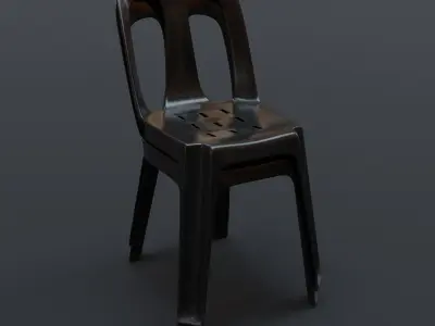 Stackable Plastic Chair Low-poly 3D model