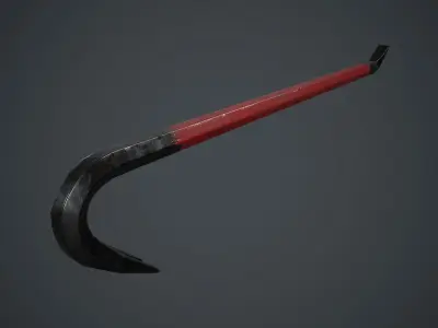 Crowbar PBR Game Ready hockey stick with handle Low-poly 3D model