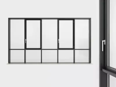 Panoramic glazing Stained glass 81 Low-poly 3D model