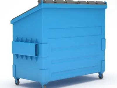 Dumspter trash can on wheels 3D model