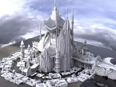 Crescent Cathedral exterior castle 3  3D model