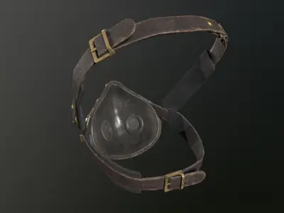 Steampunk mask set - game ready Low-poly 3D model