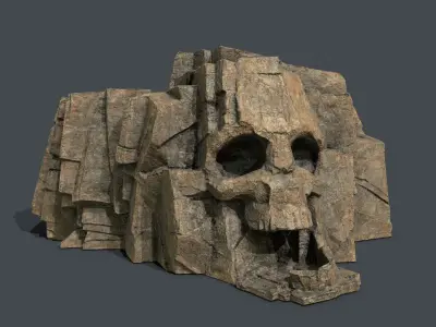 Skull Rock Low-poly 3D model 13
