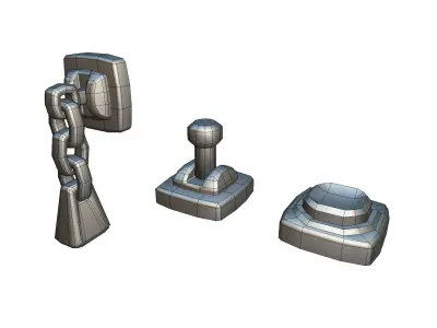 Cube World Switch n Lever - Proto Series Low-poly 3D model