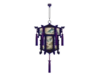 Traditional Chinese palace lantern Low-poly 3D model