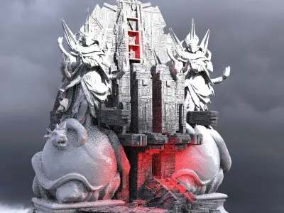 Alien Inquisitor Grand Ship City Kit bash 3 3D model