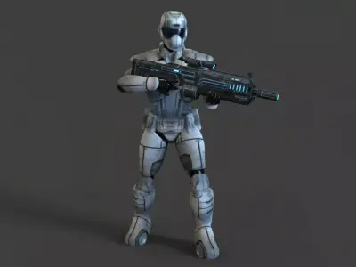 Robot F78 Low-poly 3D model