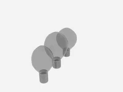 Bulbs three light Low-poly 3D model