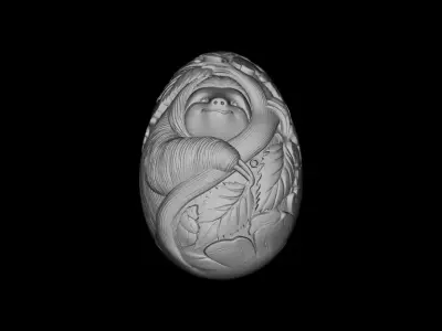 Sloth Wooden Embrace STL 3D Print Model 3D print model