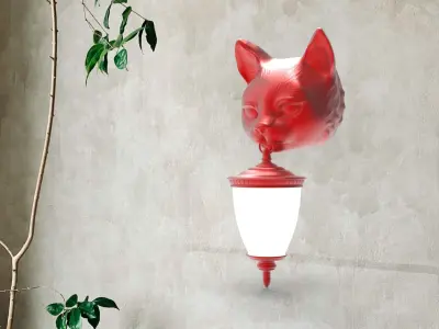 cat Head Wall Lamp 3D print model