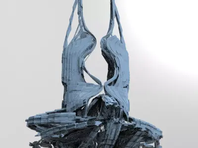 Atlantis Royal central travel arch monolith 3D model