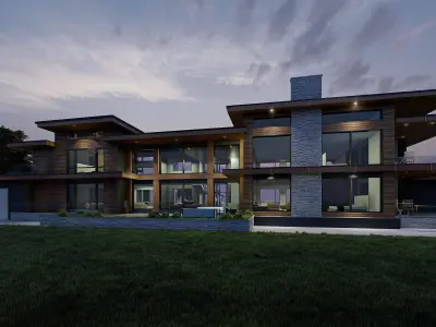 Winter Villa Exterior Design 3D model