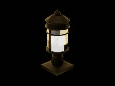 Road Side Street Metal lamp Light  Low-poly 3D model