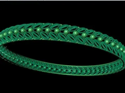 1358 Beaded Edge Scroll Bangle 61MM-9gm 3D print model