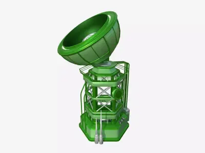 SciFi Antenna Tower A06 Green - Sci Fi Exterior Design Low-poly 3D model