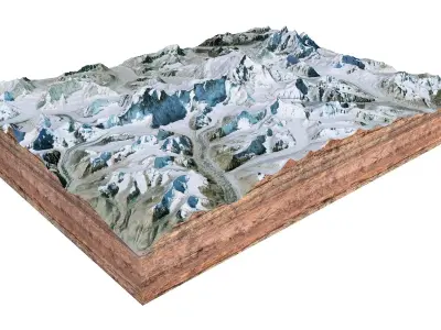 Cho Oyu Mountain Nepal China 3D model