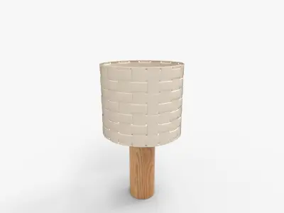 Shinola Parker Wood Table Lamp With Woven Leather 3D model