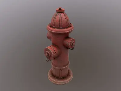Fire Hydrant Free low-poly 3D model 5