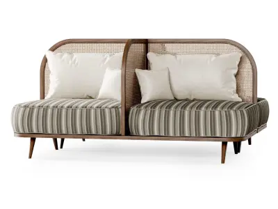 Two-seater restaurant sofa TS2 double side  3D model