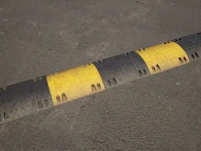 Speed Bump Curb Low-poly 3D model