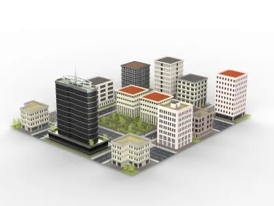 CITY 01 Low-poly 3D model