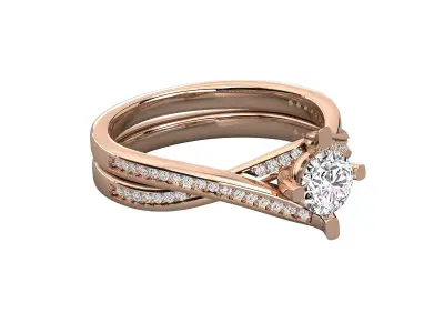 Women Light Weight Solitare Diamond Wedding Ring   16 3D print model
