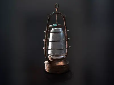 Old Lamp Low-poly 3D model