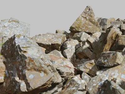 Sharp Rock Pile Photoscan PBR Low-poly 3D model
