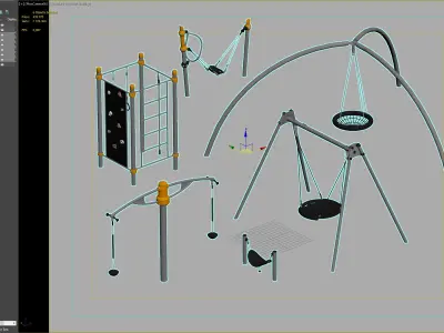 Modern Playground Swing and Climbing Set 3D model