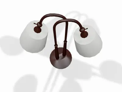 Wooden desktop lamp 3D model