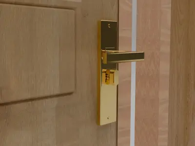 Classic Wooden Door Free low-poly 3D model