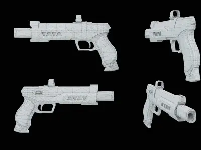 Sci-Fi Pistol - Tyrannosaurus Low-poly 3D model