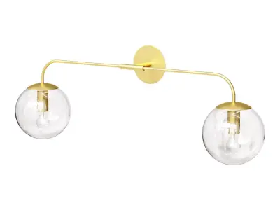 Lamp with two sconces made of brass and glass Moricio 3D model