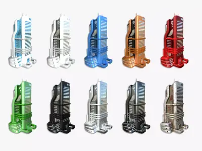 10 SciFi Buildings A Collection - Sci Fi Exterior Design 3D Model Pack