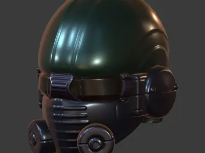 Gas mask helmet 3d model scifi Low-poly  Low-poly 3D model 243