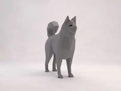 ORIGAMI---Dog dog Free low-poly 3D model