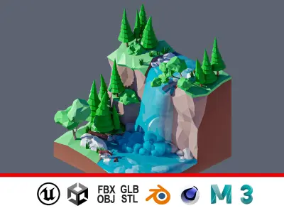 land 19A Low-poly 3D model