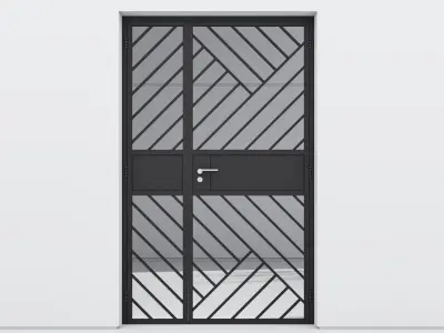Aluminium door 32 3D model