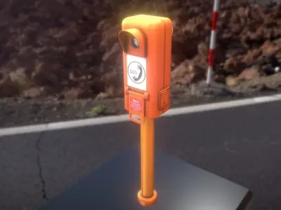 Emergency Call Box Low-poly 3D model